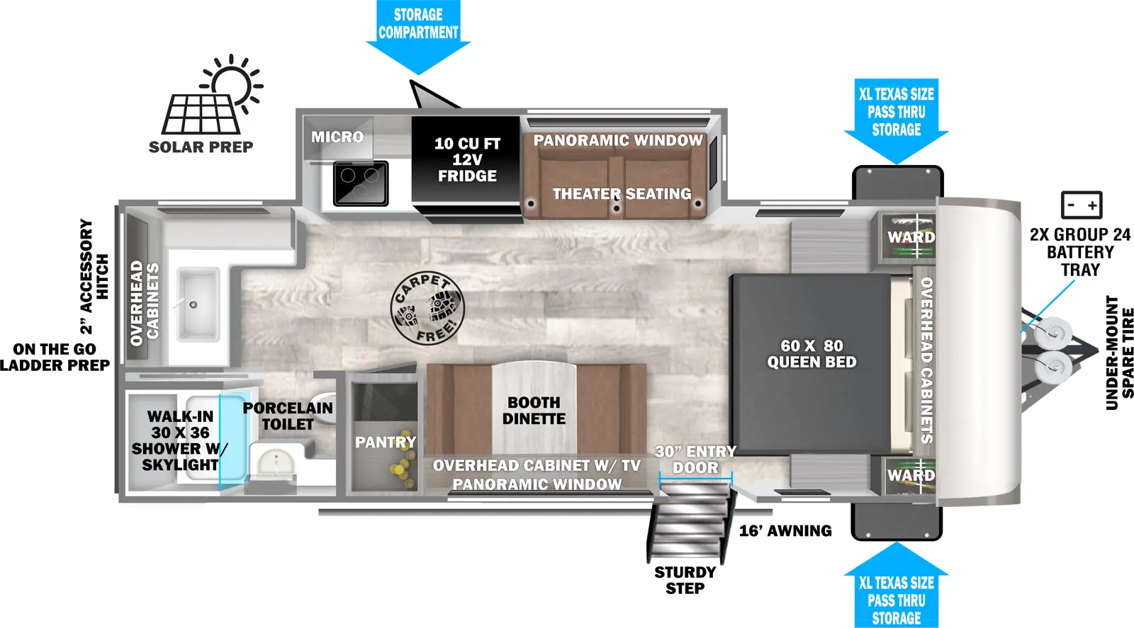 Heritage Glen Travel Trailers 22RKHL Floorplan